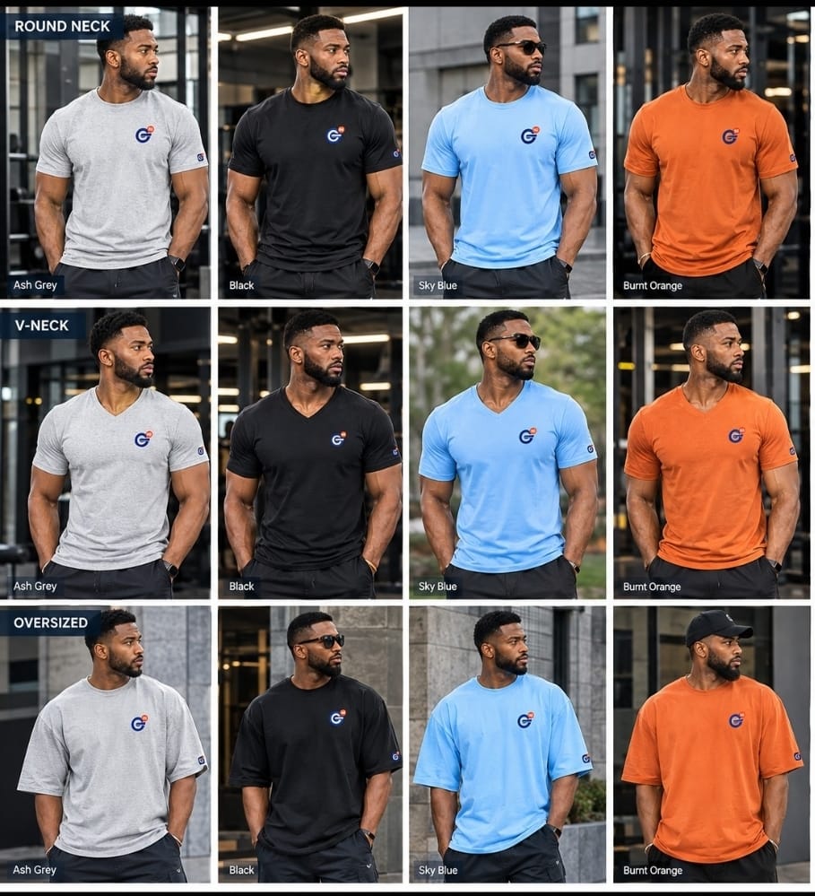 Classic Tshirts (Round Neck, V-Neck, Oversized)